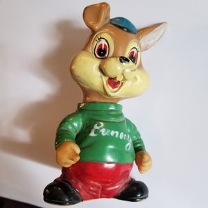 Vintage Wind Up Plastic Bunny Rabbit Toy by Alps Made in Japan